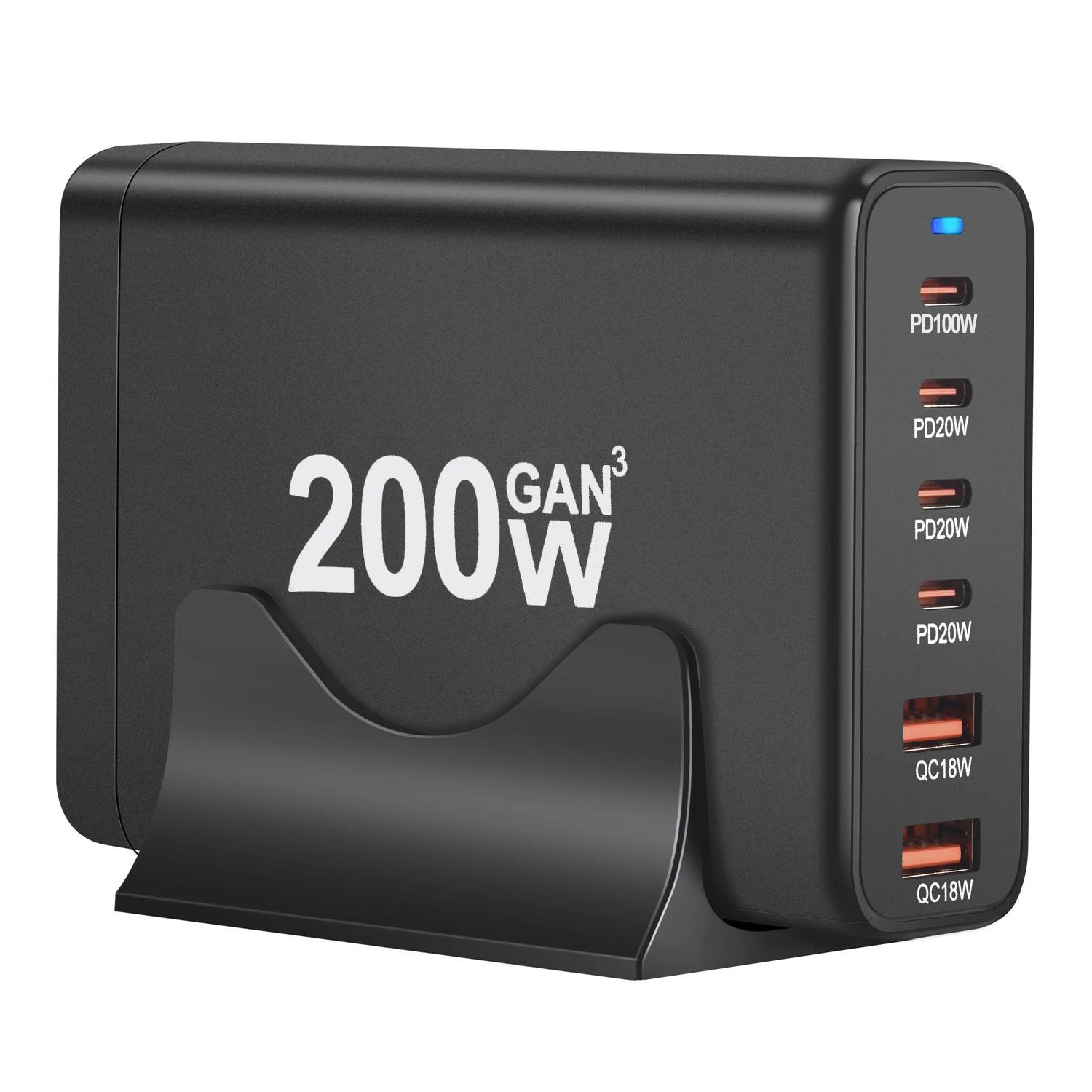 200W GaN , 6 Ʈ USB CŸ PD , 3.0 USB CŸ  , ޴ USB 